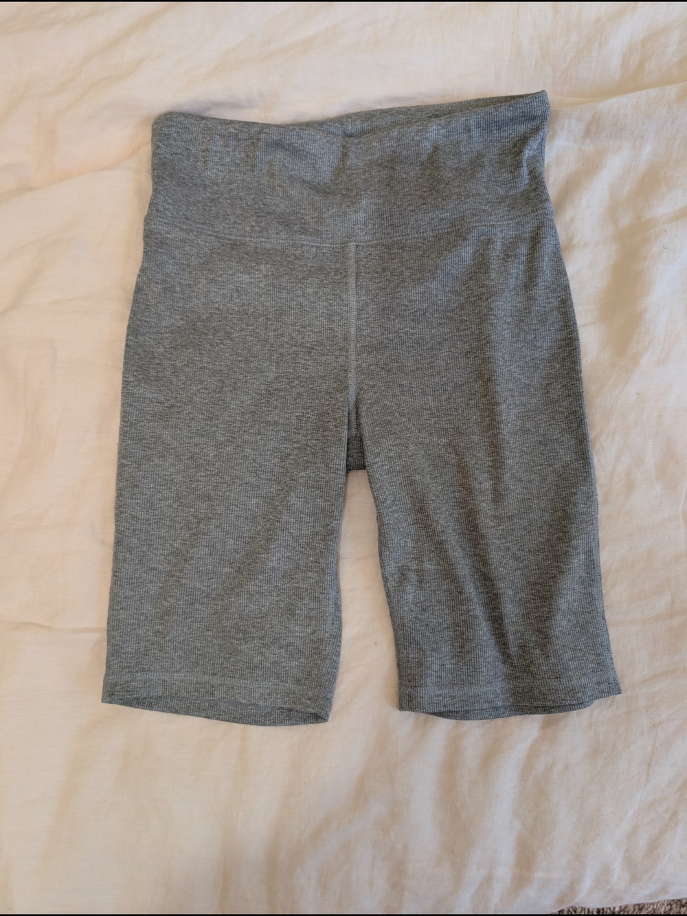 GAP Gray Ribbed Bike Yoga Workout Shorts M Tall